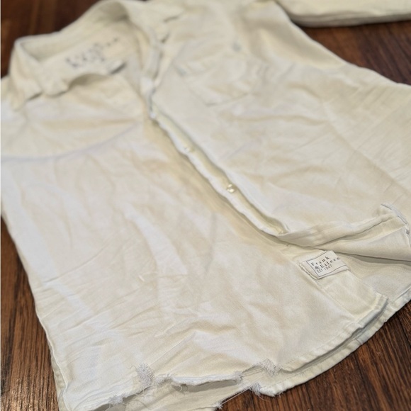 Frank & Eileen White 3/4 Sleeve Button Down The Barry Crinkle Shirt Size XS - Picture 9 of 13